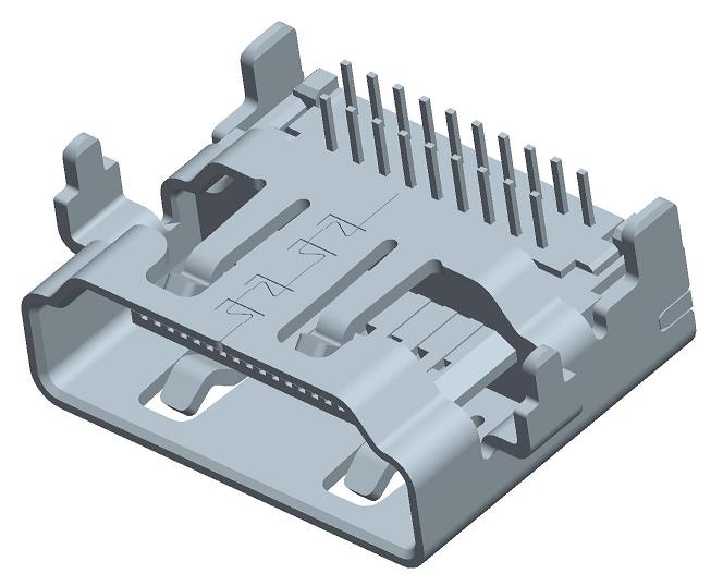 HDMI-A-8,HDMI 19P JACK DIP ,HDMI母座沉板,板上高H:4.37mm主图