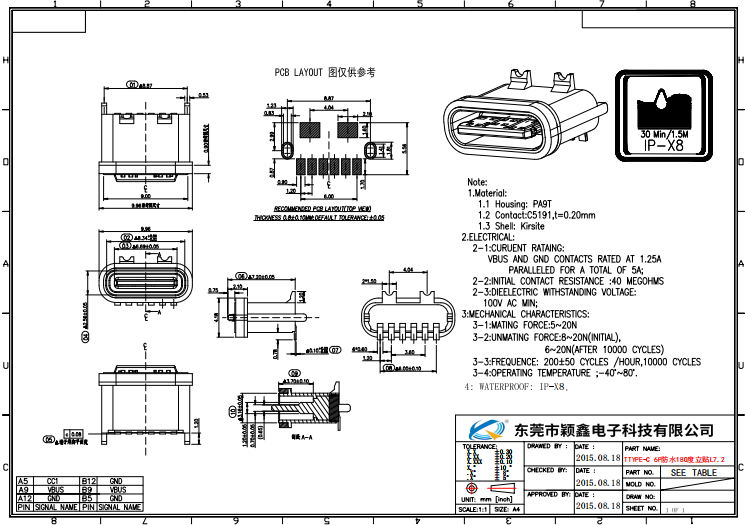6P立式贴板锌合金usb防水插座图纸