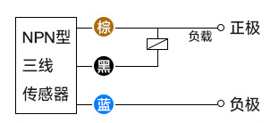 NPN型接近开关三线接线图